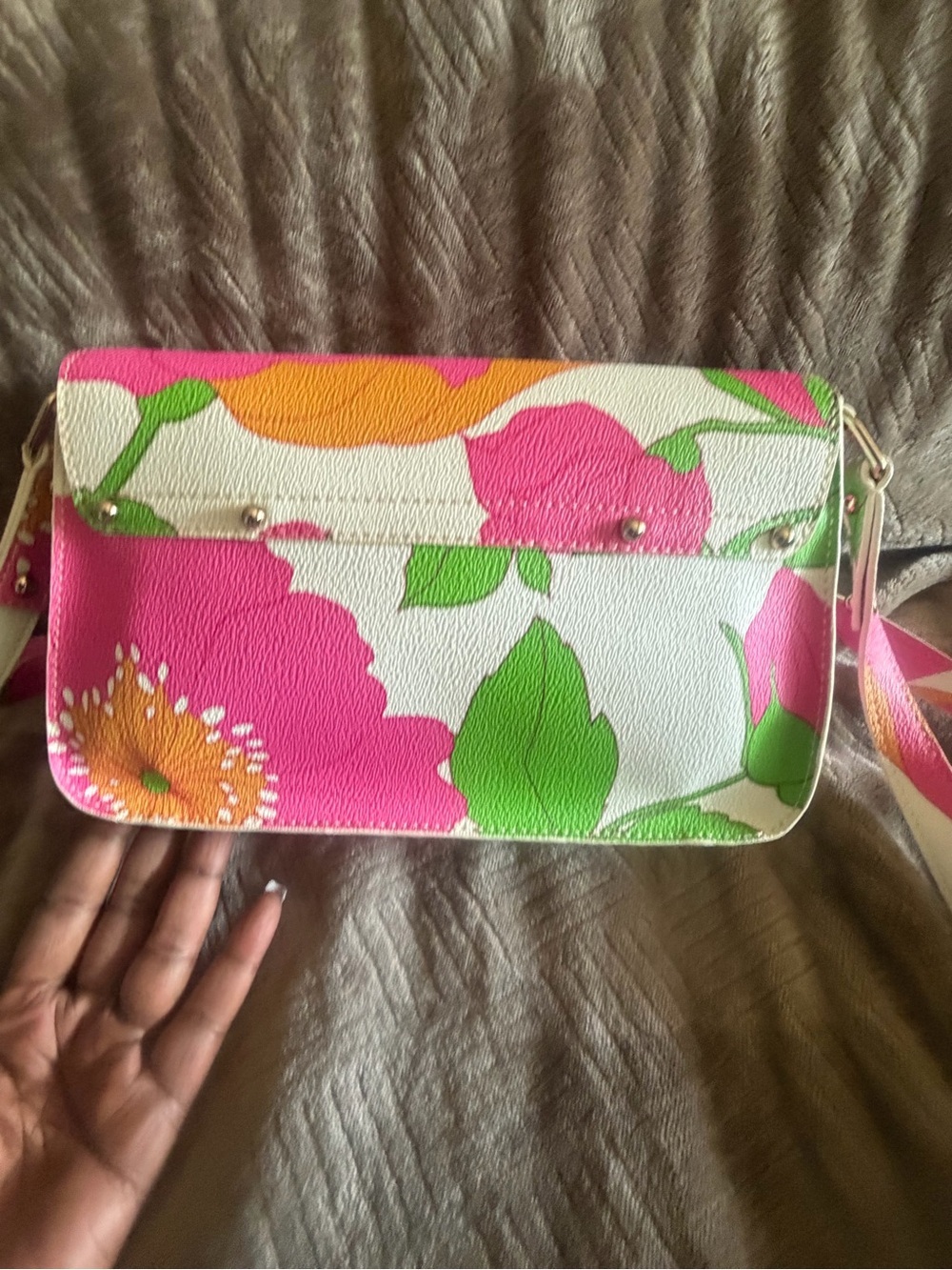 kate spade Pink and Green Floral Crossbody Bag - Picture 6 of 13